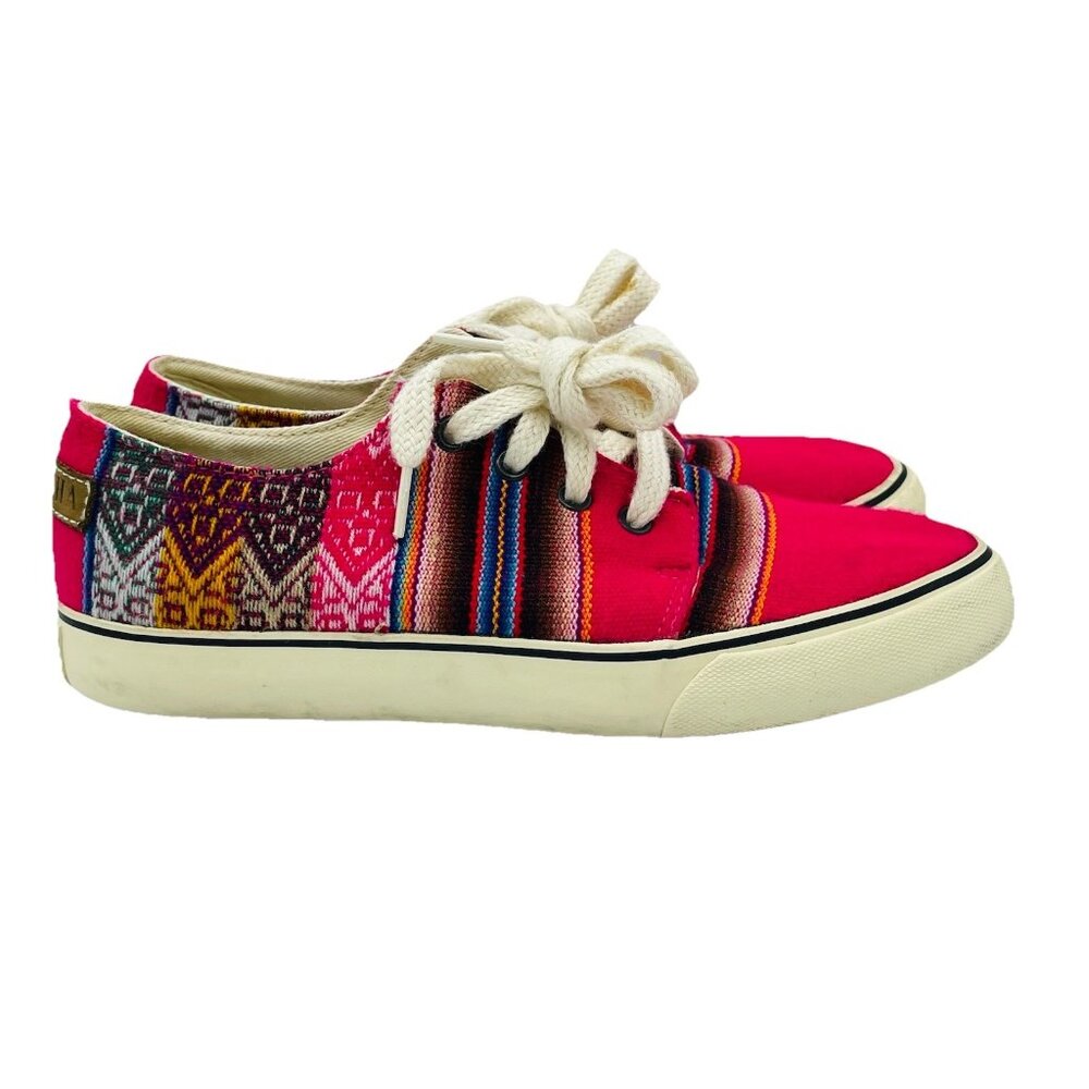 Mipacha Shoes Womens Size 6.5 Pink Southwest Pattern Comfort Handmade Sneakers